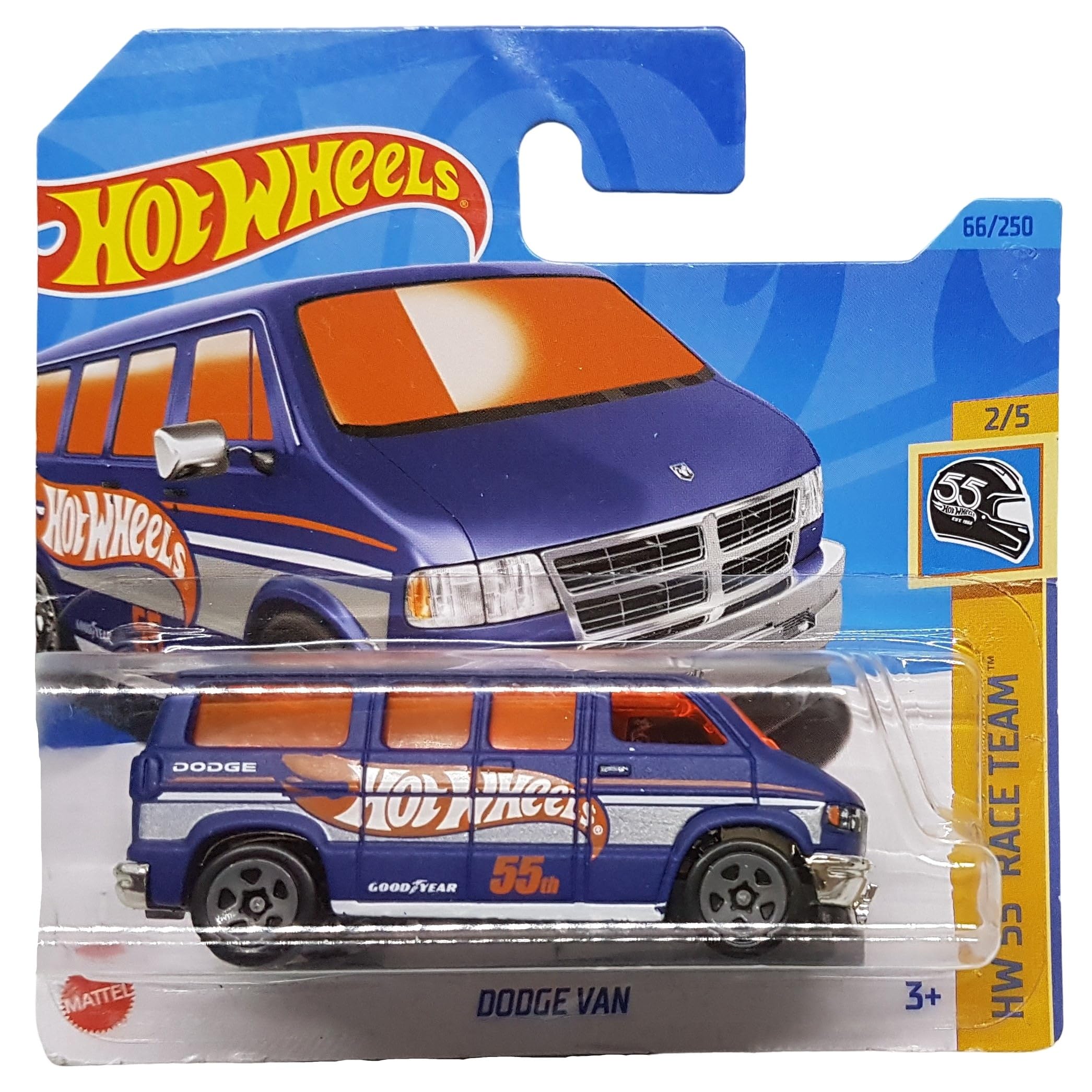 Hot Wheels - Dodge Van - HW 55 Race Team 2/5 - HKH67 - Short Card - Good Year - RAM - Mattel 2023