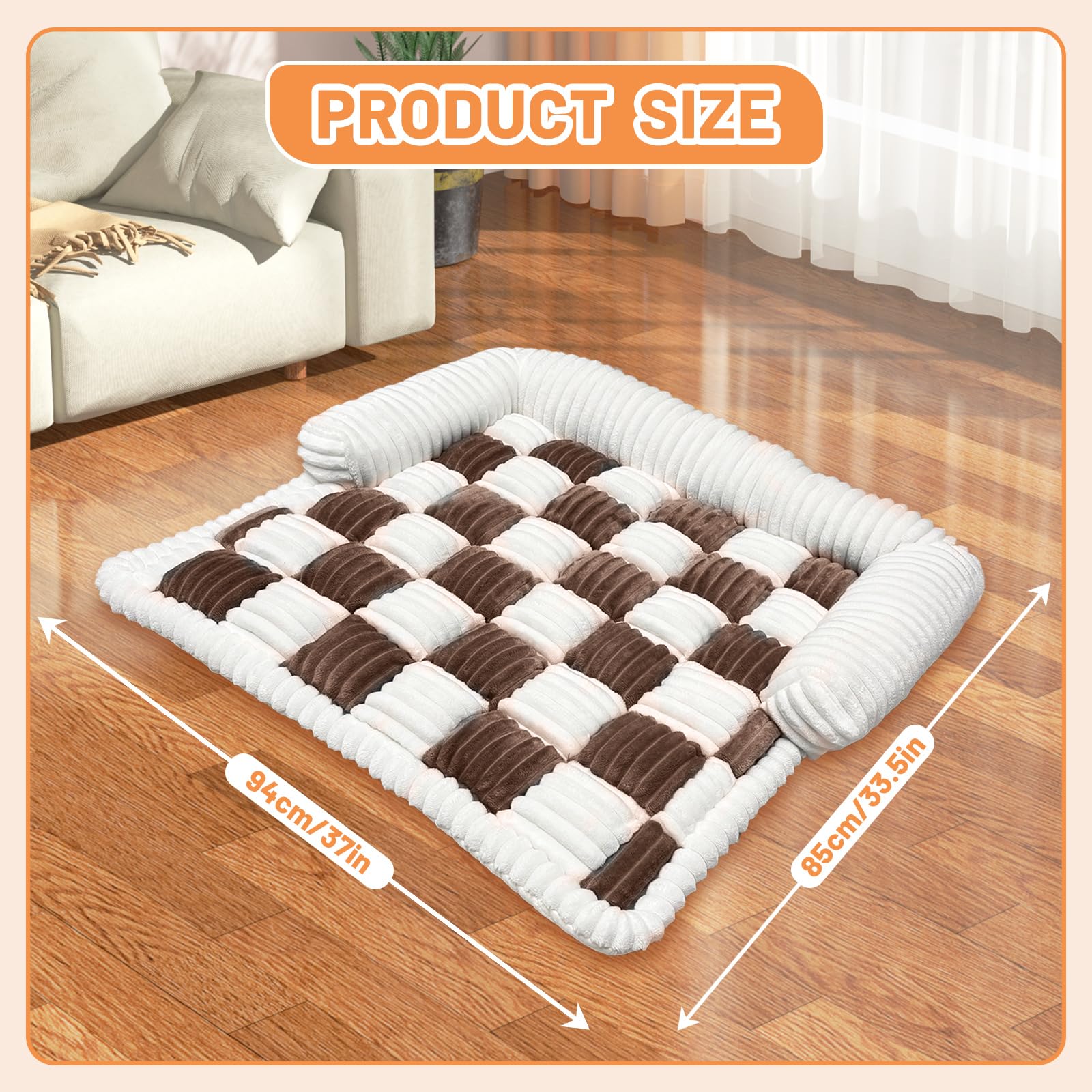 Dog Sofa Bed Cover & Cat Sofa Protector, Waterproof Orthopedic Pet Bed Mat with Non-Skid Plush - Image 2