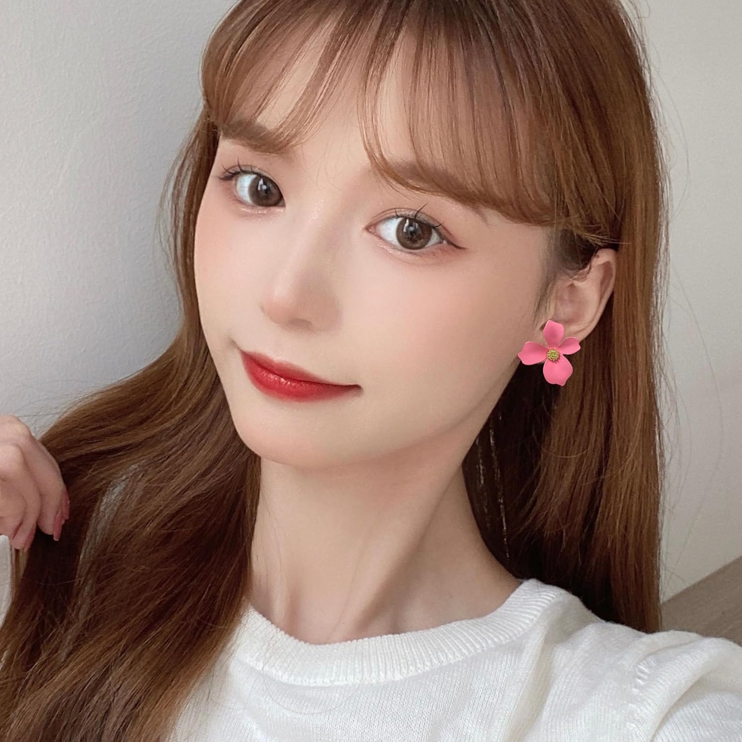 Baked Paint Flower Stud Earrings for Women Irregular Petal Earrings Small Floral Earrings Jewelry Accessories - Image 4