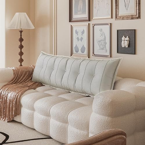 Miniatura 8 de Johnear Almohada para cabecero, almohadas de lectura grandes para sentarse en la cama para adultos, cojín para respaldo, almohada de apoyo para