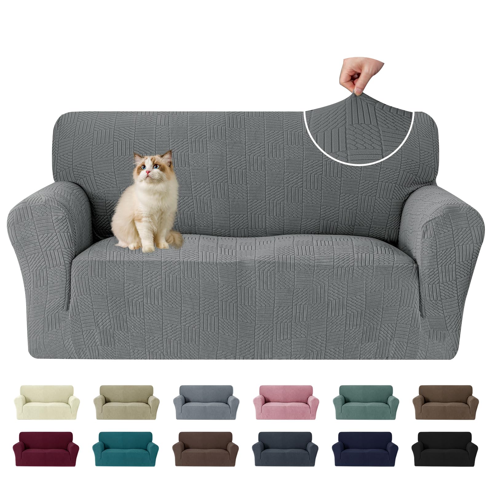 Ystyle Sofa Cover, Universal Elastic Armchair Covers with Armrests | Stretch Sofa Cover Durable Washable Scratch-Resistant Non-Slip Couch Cover for Dogs Cats Pets