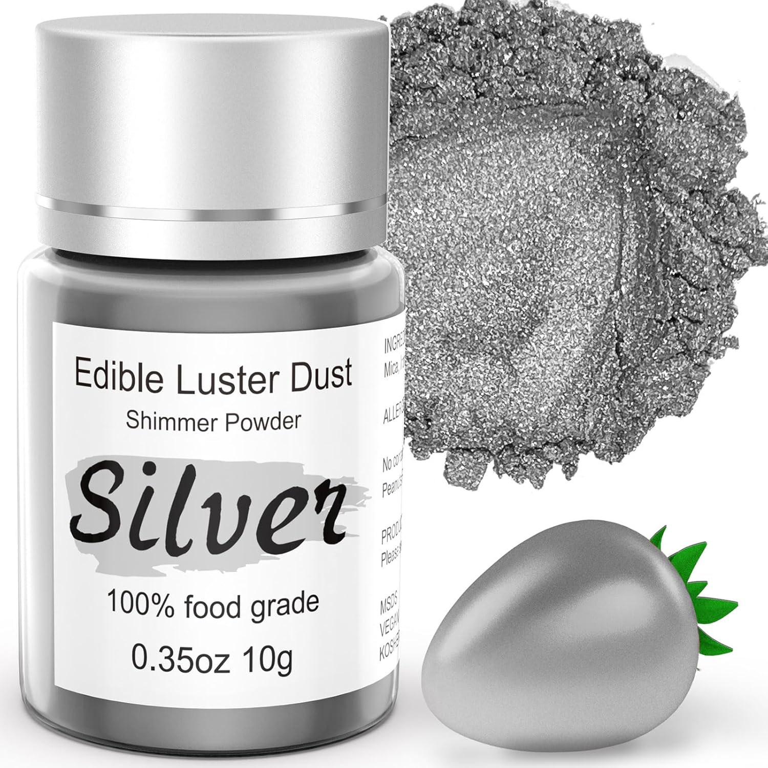 Silver Luster Dust Edible Glitter for Cocktails 10g