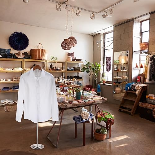 Miniatura 7 de Barydat 4 piezas de exhibición de camisetas ajustables para adultos, soporte de hombro flexible, soporte portátil de exhibición de camisetas para