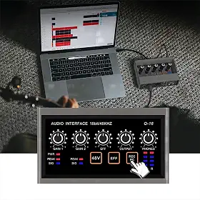 Placa de som compacta de 48v externa de gravação de nível profissional Placa de som para telemóvel com driver de computador USB reverberação DSP ao vivo instrumento musical guitarra artefacto te-yun