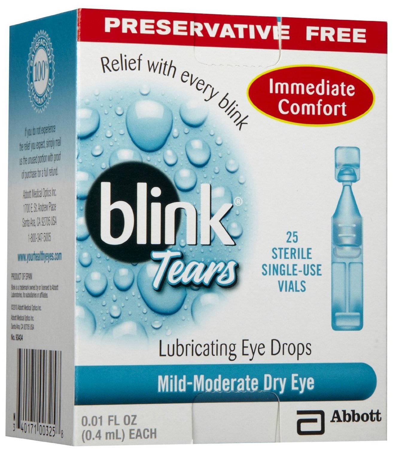 BLINK TEARS SINGLE USE VIALS Size: 25 by AMO SALES AND SERVICE
