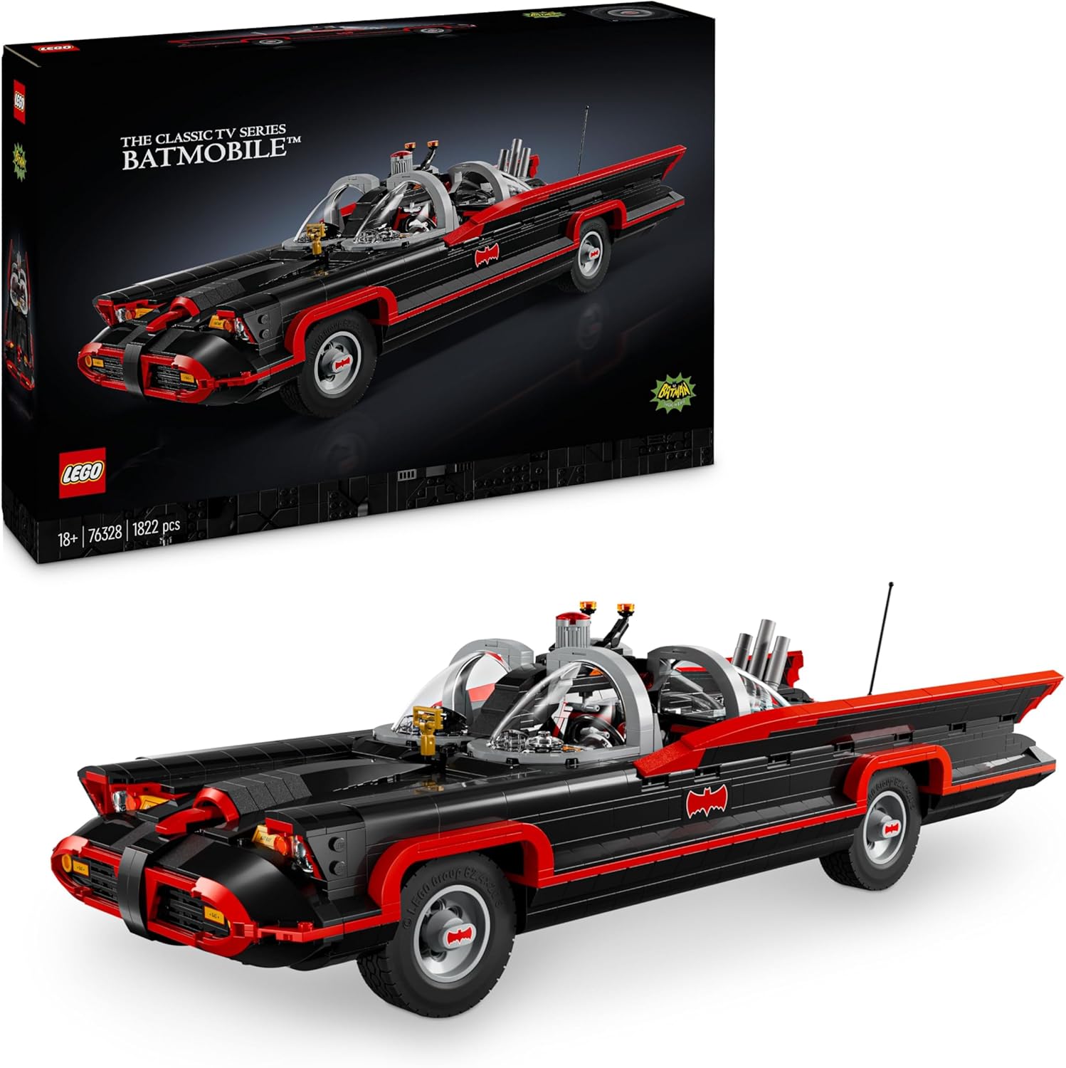 LEGO Batman: Classic TV Series Batmobile 1822 Pieces Super Heroes Toy Birthday Present Blocks Mother's Day Father's Day Male Female Figure Merchandise Movie Model 76328