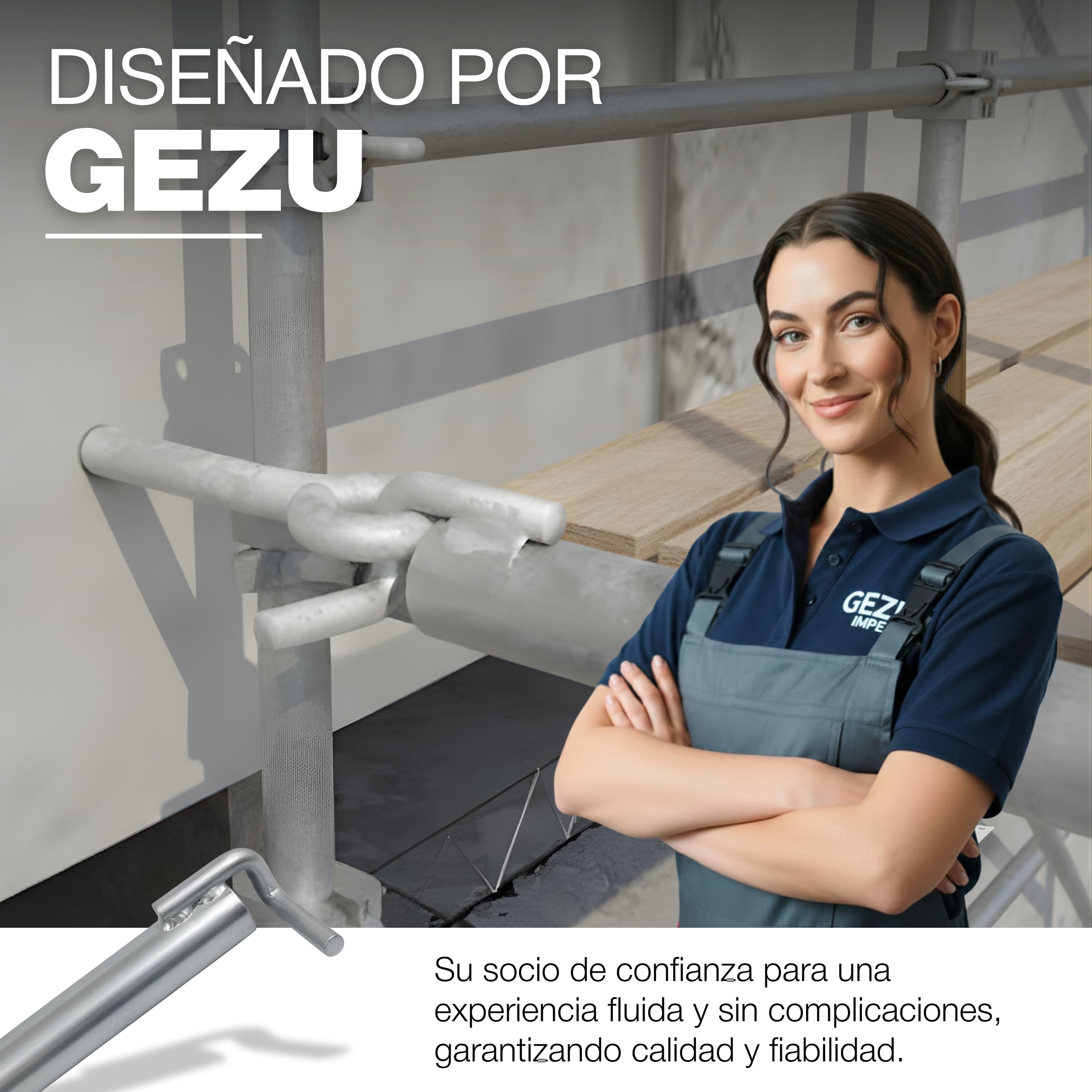 GeZu Impex Tubo de Anclaje para Andamio 400 mm Galvanizado por Inmersión en Caliente Juego de 4 Sistema de Anclaje de Soporte de Tubo para Construcción de Pared de Andamio