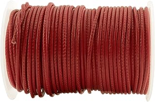Esnado Cordón de piel suave con dobladillo, 2,5 mm, color rojo, 5 metros, para joyas de piel, color y longitud a elegir