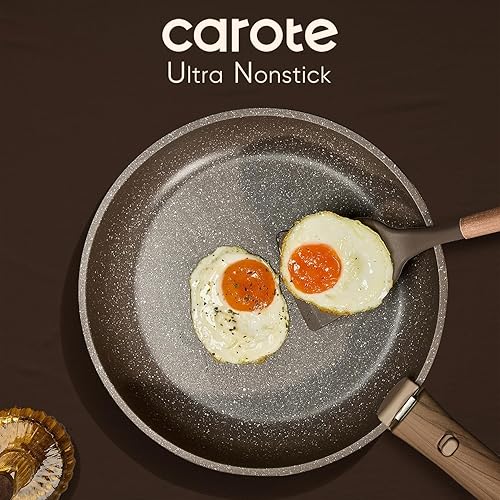 Miniatura 3 de CAROTE Juego de 17 ollas y sartenes antiadherentes con mango desmontable, juegos de utensilios de cocina antiadherentes, juego de cocina de cocina,