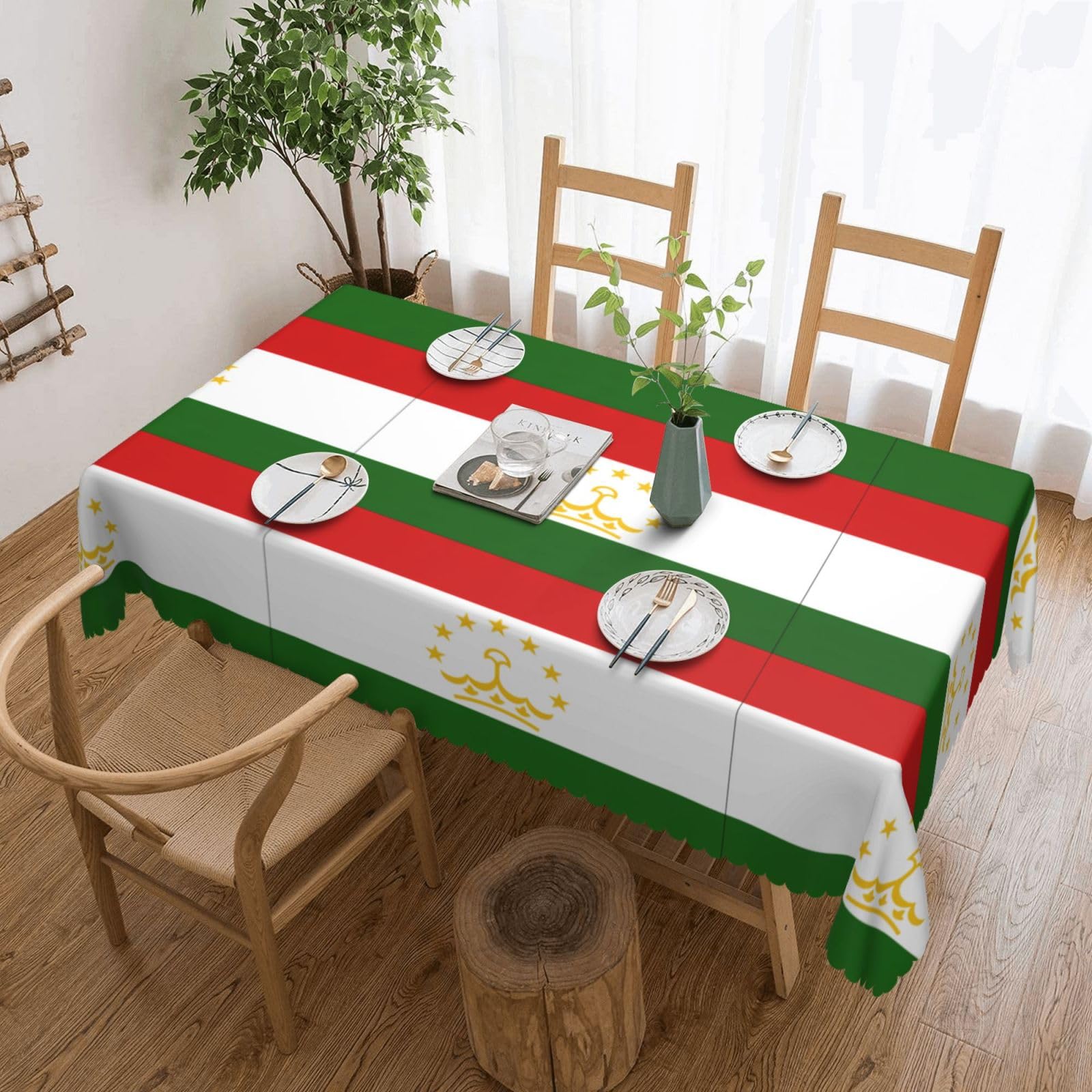 Nappe rectangulaire Tadjikistan imprimée tissu grand buffet événementiel