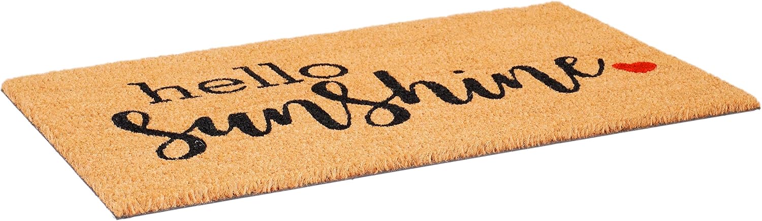 Calloway Mills Hello Sunshine Doormat, 17" x 29" (Tan/Black, 24" x 36")