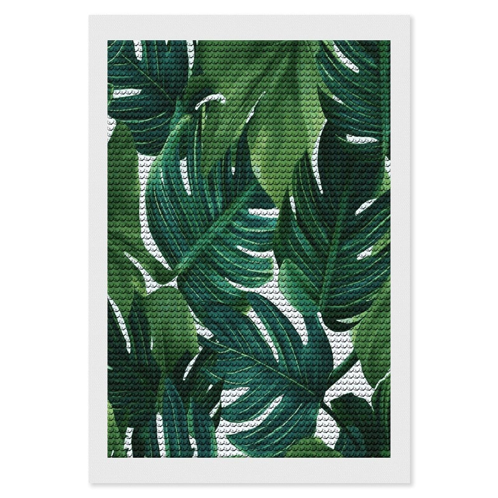 JTREHY Banana Leaves Diamond Art Kits Personalized DIY Round Diamond Painting Kits for Beginner Full Drill Diamonds Dots Paintings for Adults Gem Art Crafts Home Decor