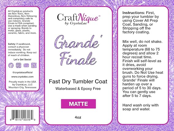 CrystaLac Grande Finale Tumbler Coat (Matte, 4 oz) 2.0