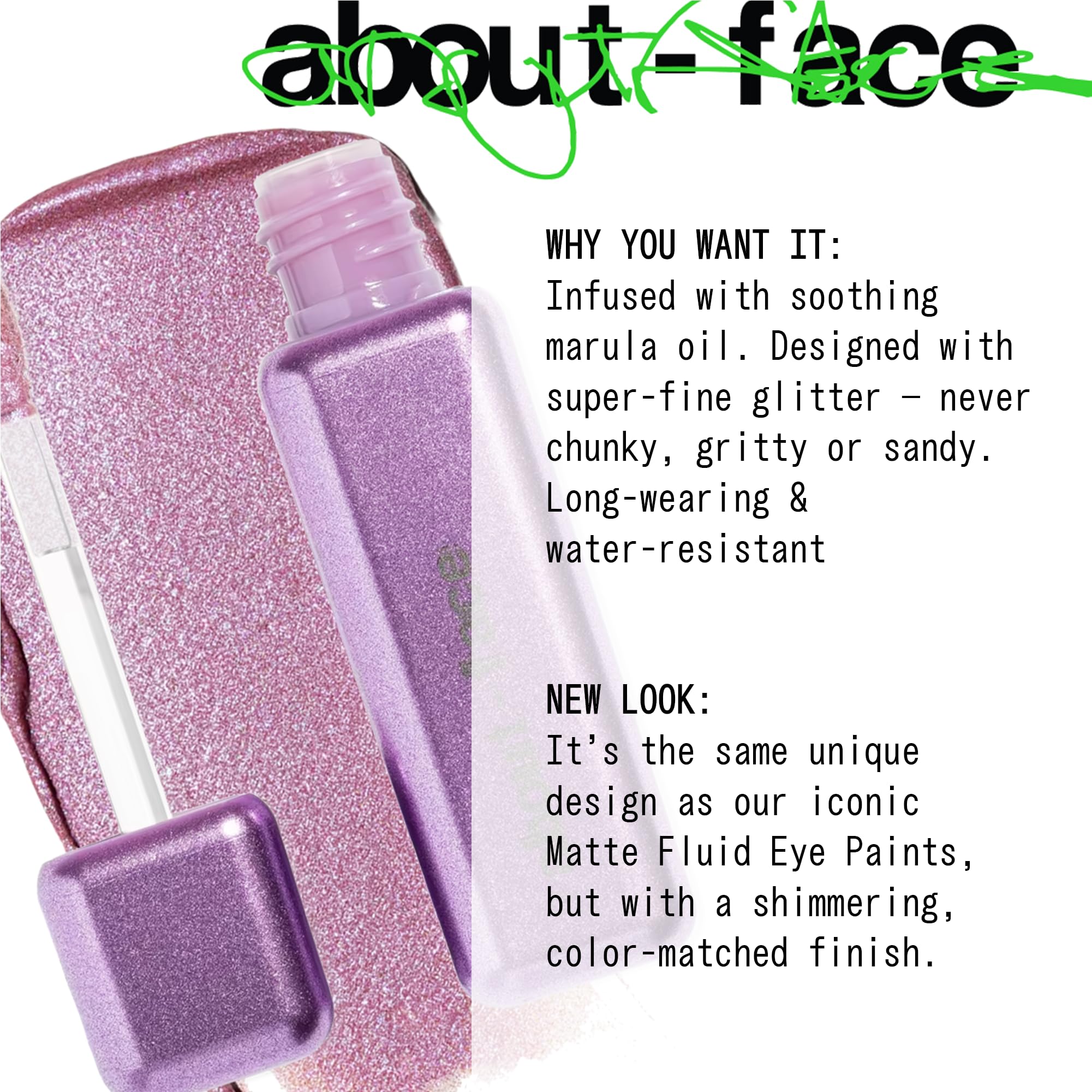 about-face Fractal Glitter Eye Paint Digital Demise – Smudge-Proof, Long-Lasting Liquid Eyeshadow – Intense Sparkle with Mousse Texture – Vegan, Cruelty-Free, Marula Oil Infused – 0.13oz (Cinnamon)