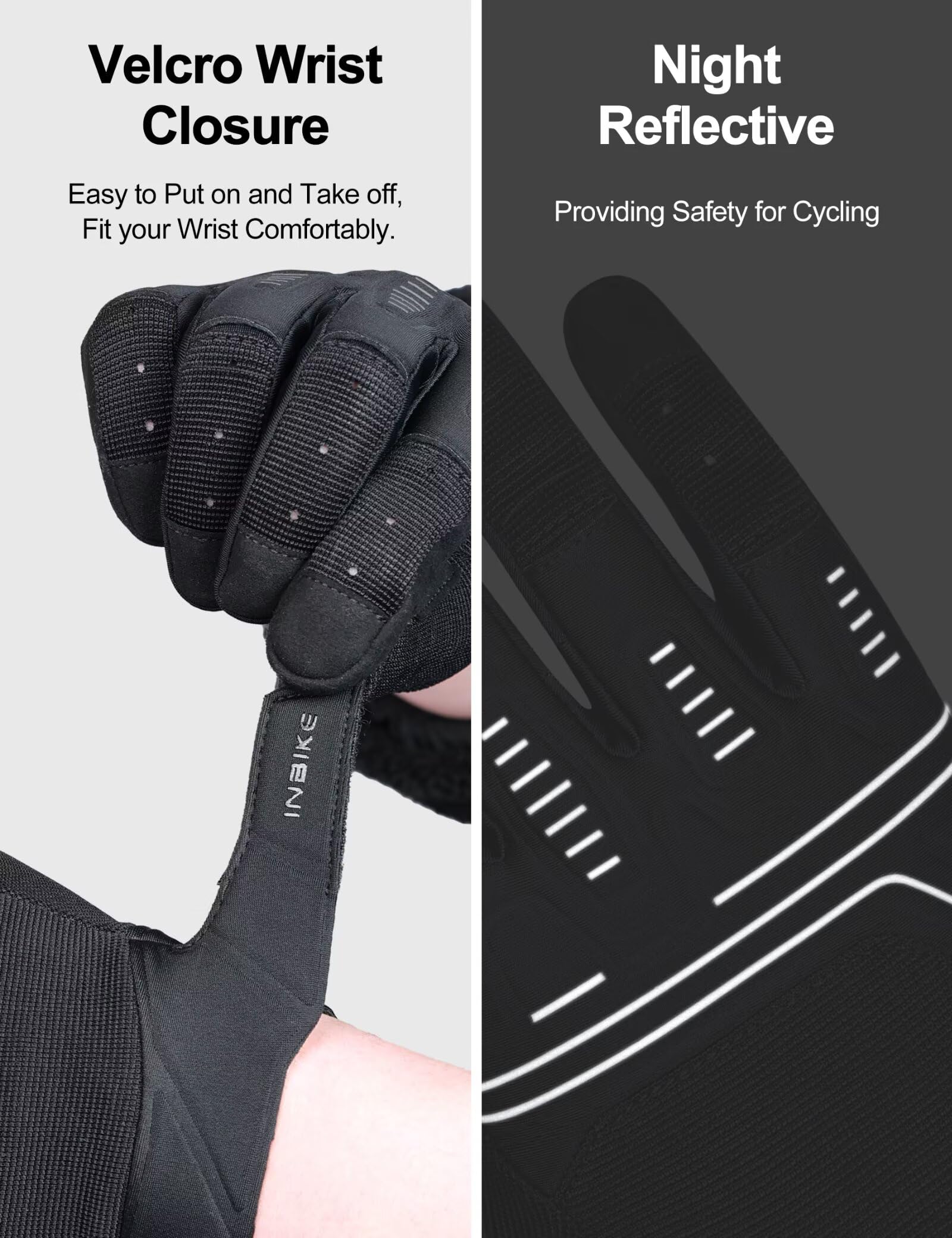 INBIKE Gants de cyclisme unisexes pour VTT - Gants de cyclisme à doigts longs avec coussinet antidérapant absorbant les chocs
