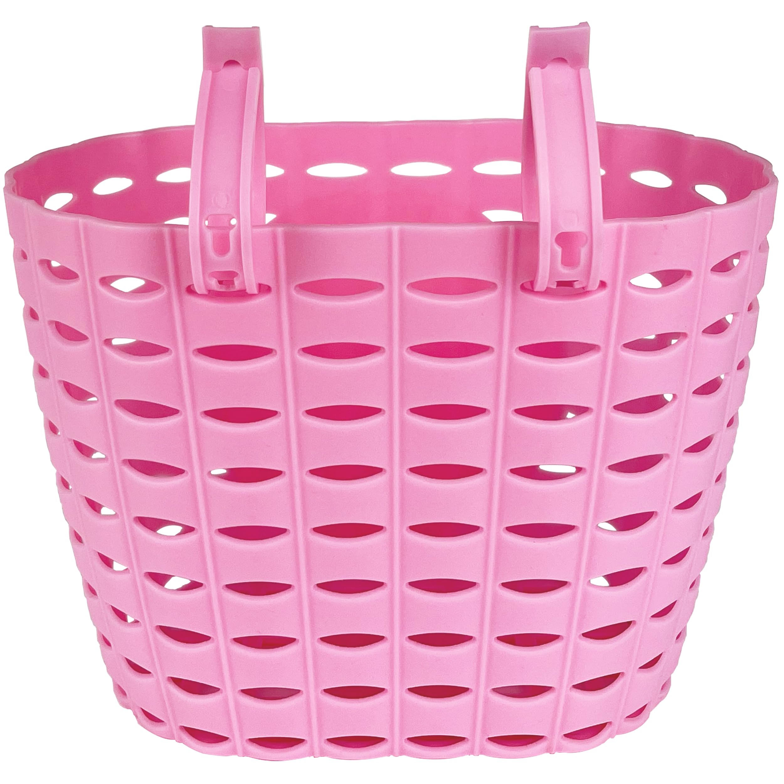 Cestino per bicicletta per ragazze, rosa, grazioso cestino per manubrio anteriore, regolabile, in plastica, per bambine