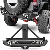 Vista 13 de Nilight - Parachoques delanteros compatibles con Jeep Wrangler JK/JKU de 2007, 2008, 2009, 2010, 2011, 2012, 2013, 2014, 2015, 2016, 2017 y 2018