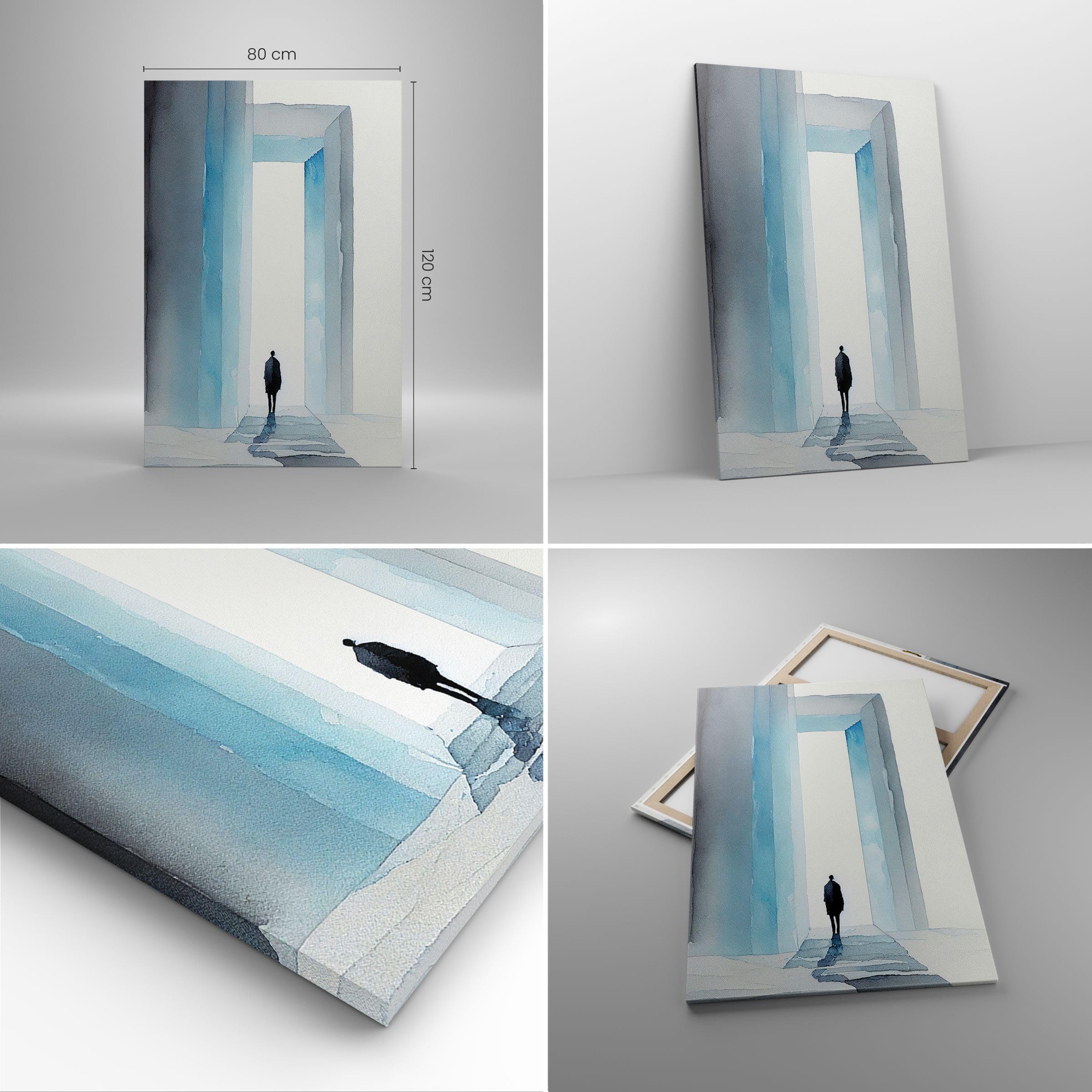 Lienzo Decorativo 80x120 cm Moderno Vertical Arquitectura Personas - 6238 | Cuadro sobre Lienzo Grande Arte mural Decoración del Hogar Salón Dormitorio Cocina sobre Lienzo Cuadros de Pared Estilo
