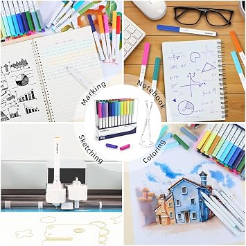 0.4 Tip Pens Set For Cricut Maker 3/Maker 4/Explore 3/Explore 4/Air 2, 36 Pack Ultimate Fine Point Pens for Writing and Drawing, Compatible with Cricut Machines