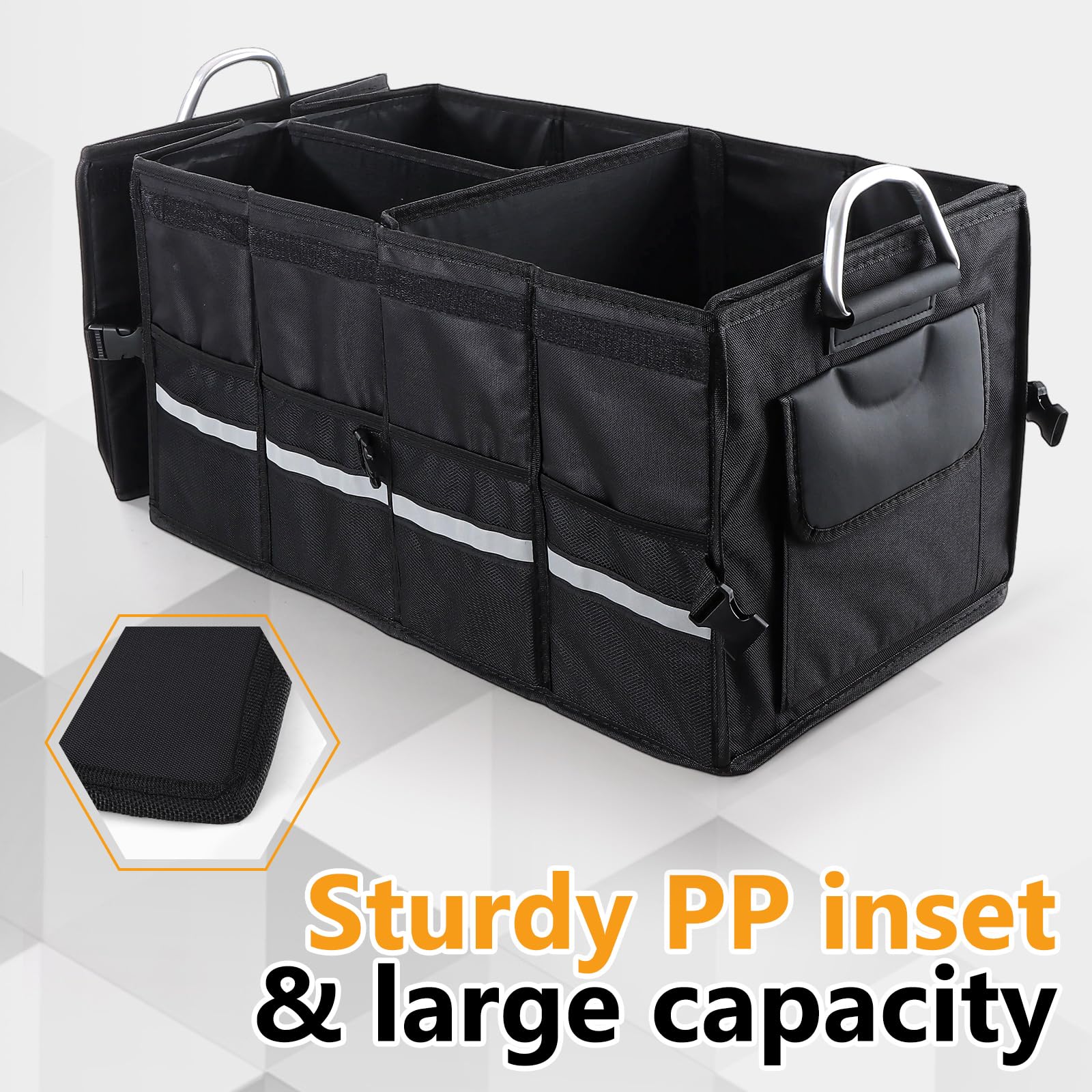 Organizer pieghevole per bagagliaio, 90 x 35 x 30 cm