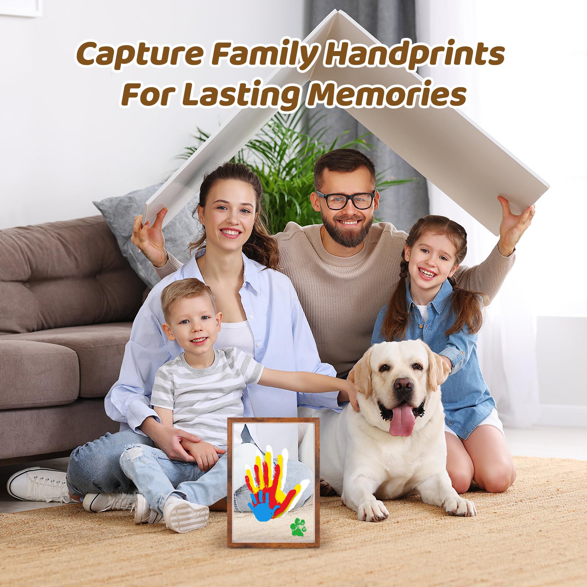 Kit de huellas de manos familiares, marco de recuerdo de manualidades, kits de impresión de mano de bebé, regalos familiares para nueva mamá, nuevos padres, abuelos, día del padre, día de la
