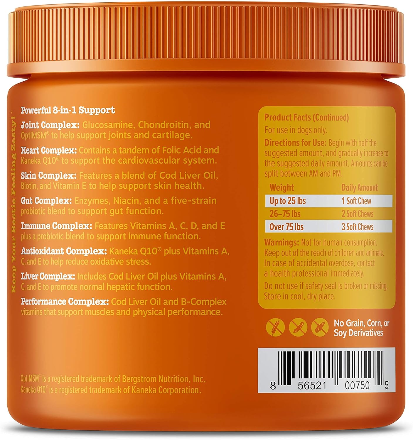 Multifunctional Supplements for Dogs - Glucosamine Chondroitin for Joint Support with Probiotics for Gut & Immune Health – Omega Fish Oil with Antioxidants and Vitamins for Skin & Heart Health : Pet Supplies