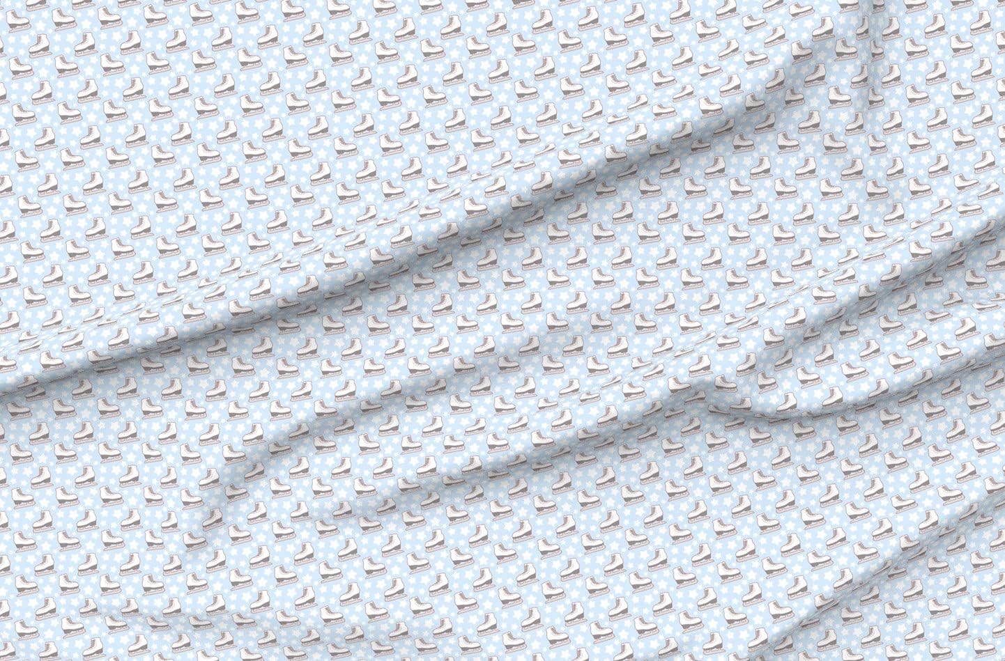 Spoonflower Fabric - Ice Skating Sports Pop Printed on Organic Cotton Sateen Fabric by The Yard - Sewing Quilting Apparel Home Decor