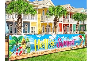 Hello Summer Banner Decorations for a Hawaiian Luau