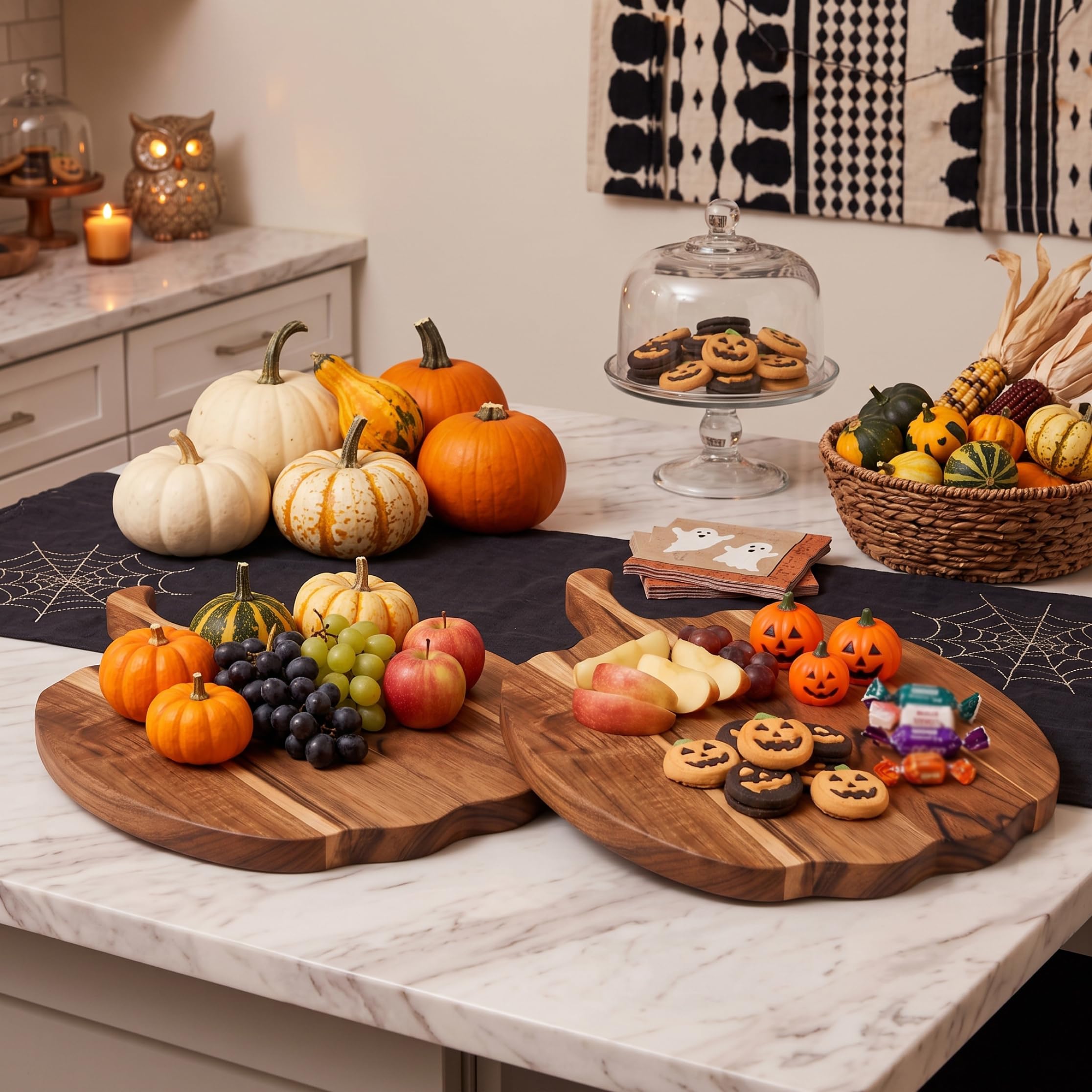 2 taglieri per salumi, tagliere in legno a forma di zucca