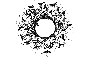 Sggvecsy 18" Black Halloween Wreath