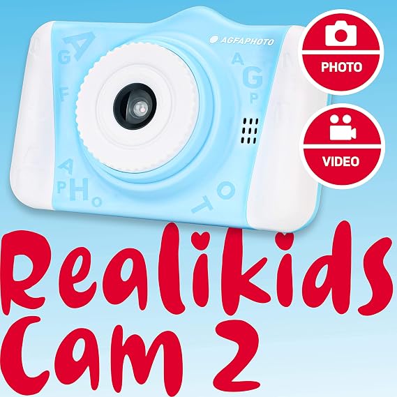 AGFA Photo Kids Digital Camera with Selfie Mode 3.5 LCD Screen, Photo & Video, Fun Filters, Dual Camera, Rechargeable Battery, Easy-to-Use Toddler Camera, Gift for Boys & Girls