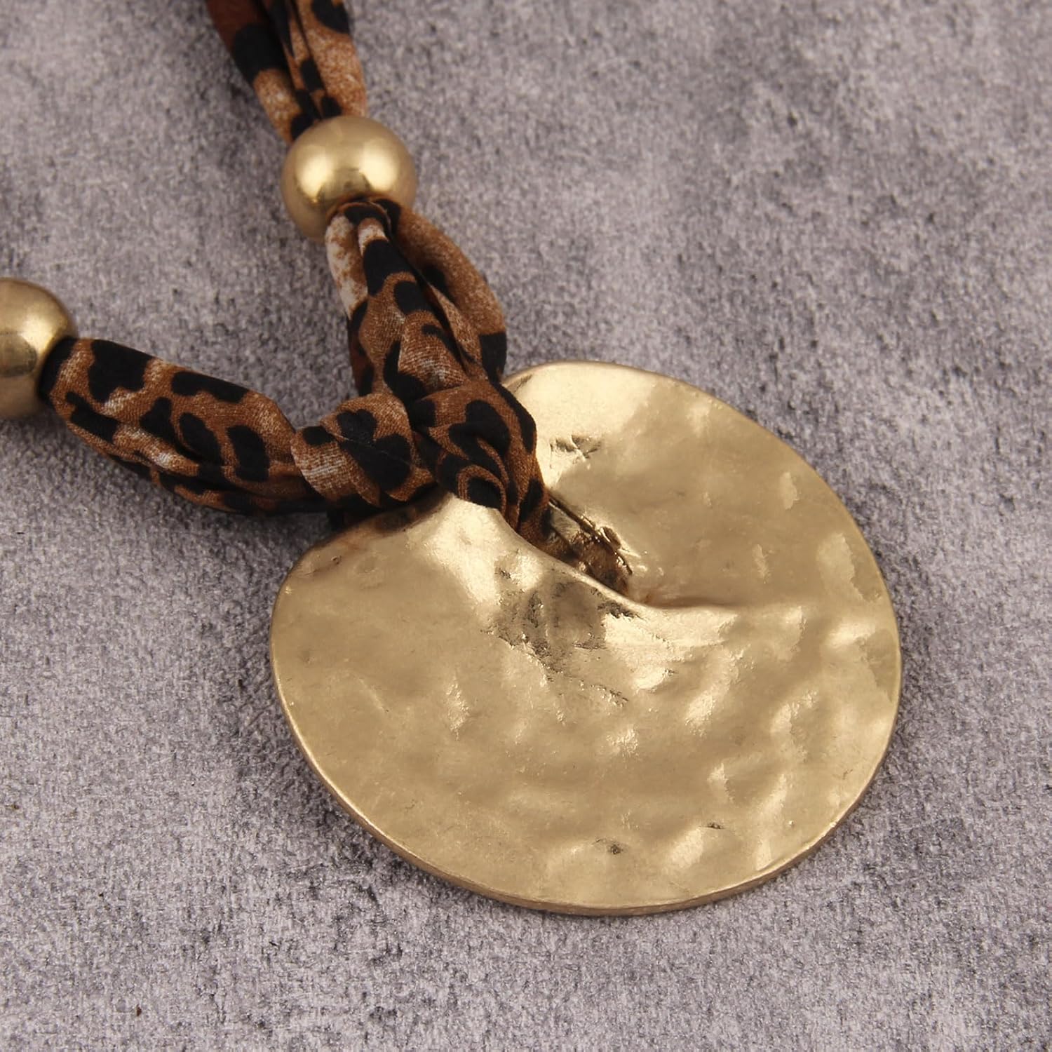 GelConnie Scarf Necklace with Charm Bandana Necklaces for Women Boho Beach Leopard Choker Necklace Statement Rope Scarf Pendant Wedding Jewelry Adjustable - Image 4