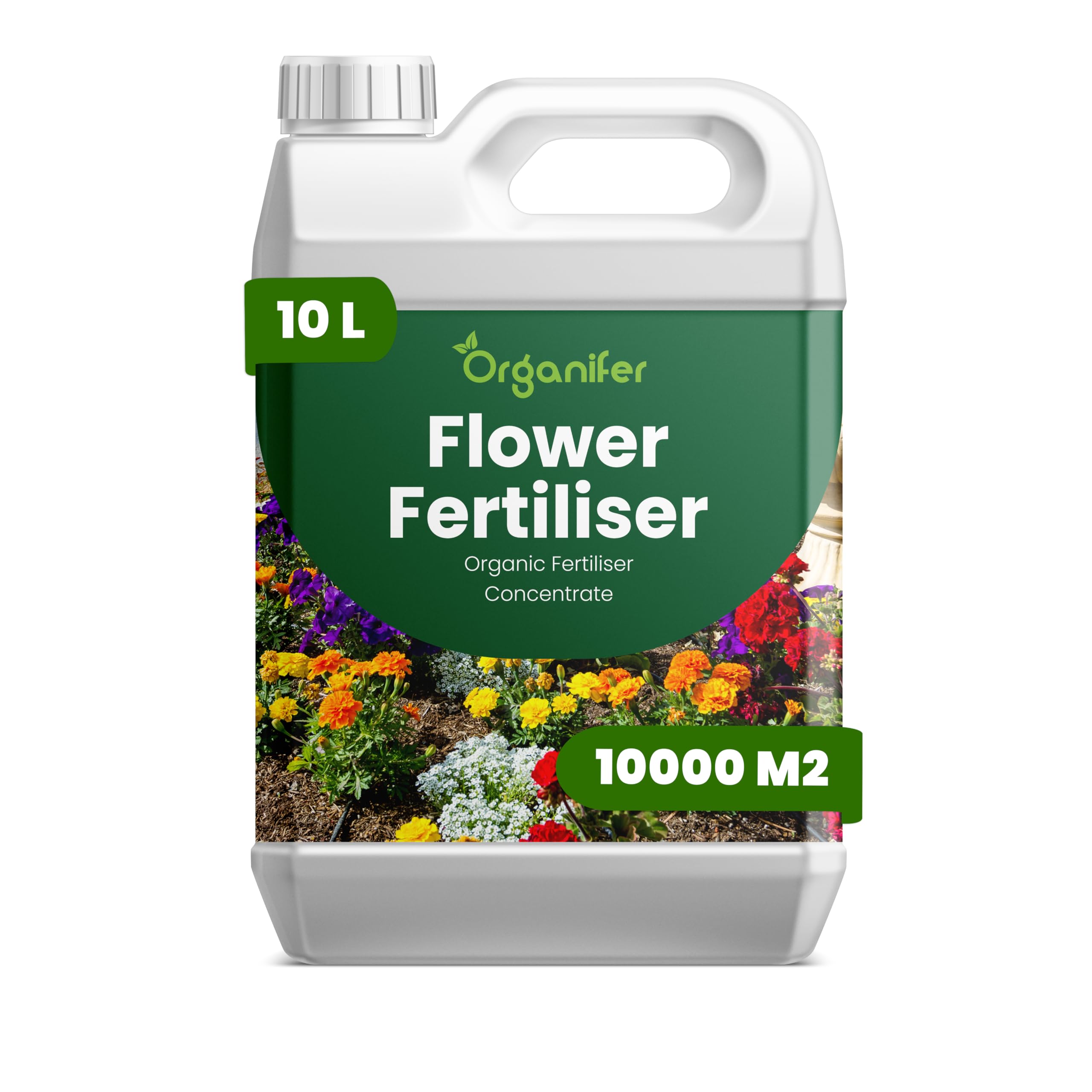 Engrais Liquide Plantes À Fleurs 10L – Favorise Floraison Abondante, Feuilles Vertes, Croissance Saine – Stimule Racines, Vitalité, Nutriments – Fertilisant Universel Intérieur Extérieur - Organifer