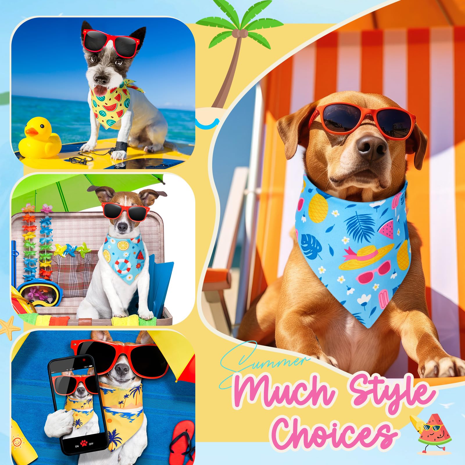 Sweetude Hundehalstücher für Hunde, Dreieckstuch, Halstuch, Halstuch, Hundehalstuch, Hundehalstuch, Haustierkostüm-Zubehör (80 x 55 x 55 cm, Flamingo), 50 Stück