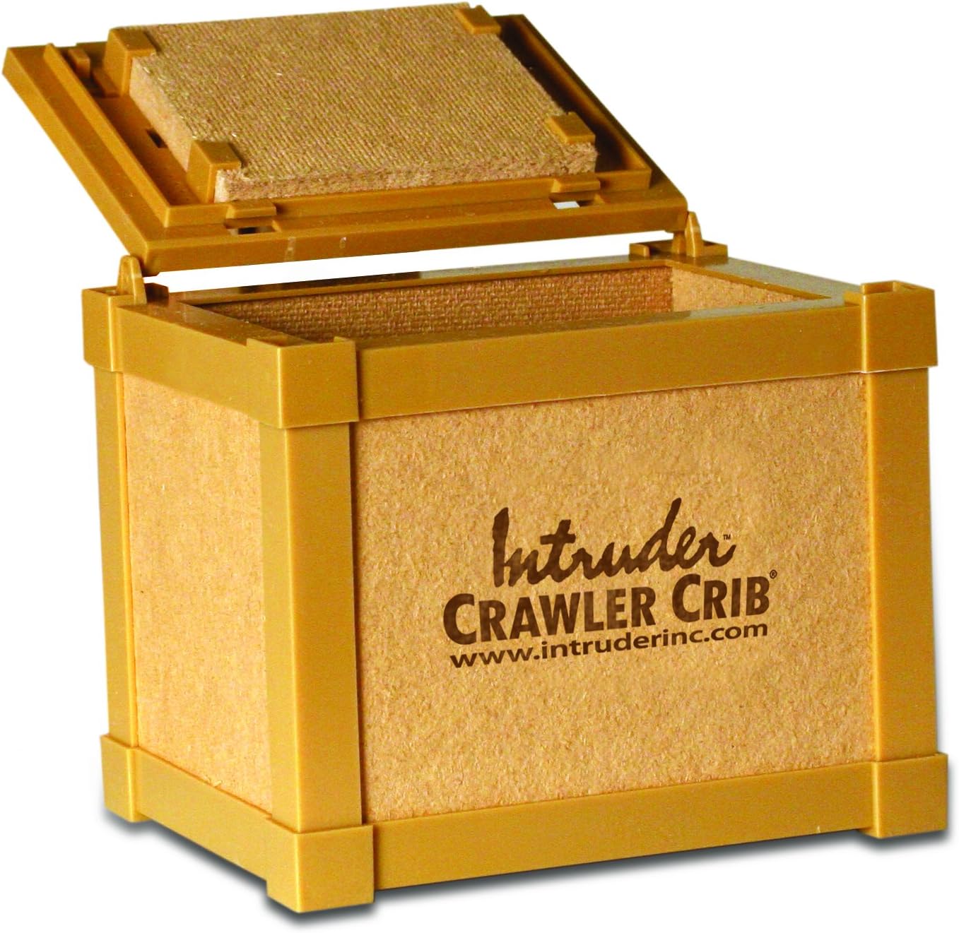 CrawlerCrib Nightcrawler Worm Bait Box, Keeps Bait Fresh, Packed with Good N' Lively Worm Bedding, Small Medium Large Deluxe