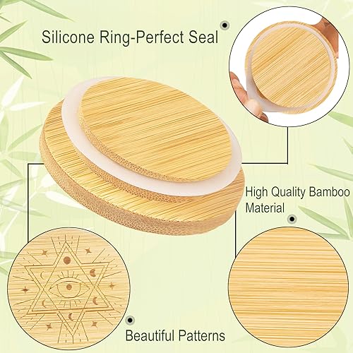 Miniatura 5 de Paquete de 8 tapas para tarros de yogur Oui reutilizables, con anillos de sellado de silicona y etiqueta de botella de yogur, adecuadas para tarros