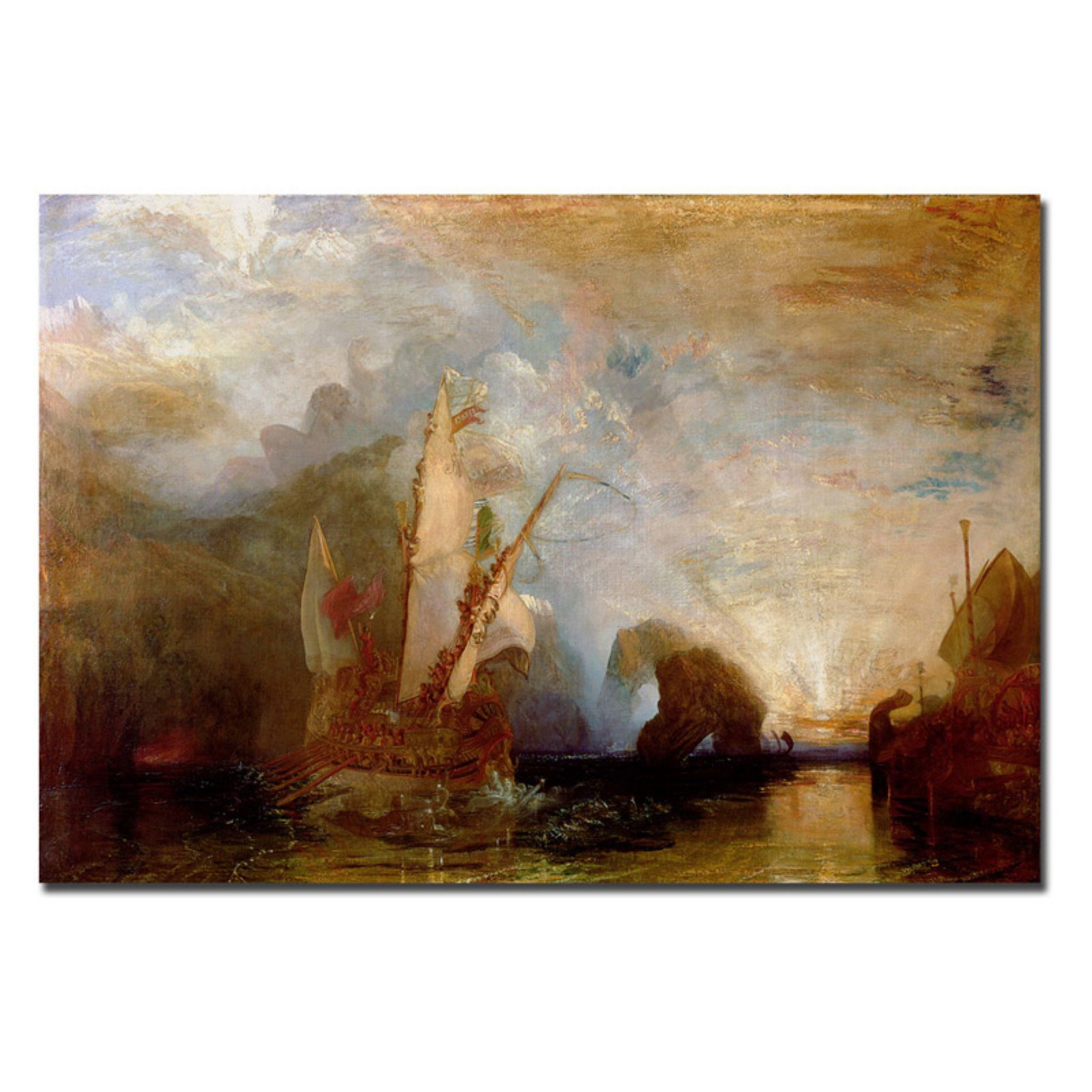 Ulysses Deriding Polyphemus 1829 by Joseph Turner, 22x32-Inch Canvas Wall Art