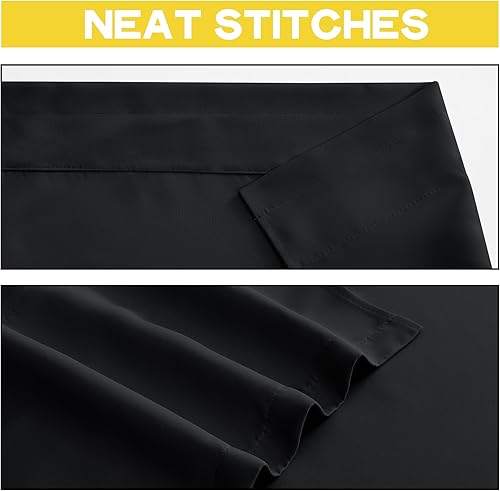 Miniatura 4 de NICETOWN Cenefa opaca negra con bolsillo para cortinero, con aislamiento térmico, cortina corta sólida para ventana pequeña, dormitorio, sala de