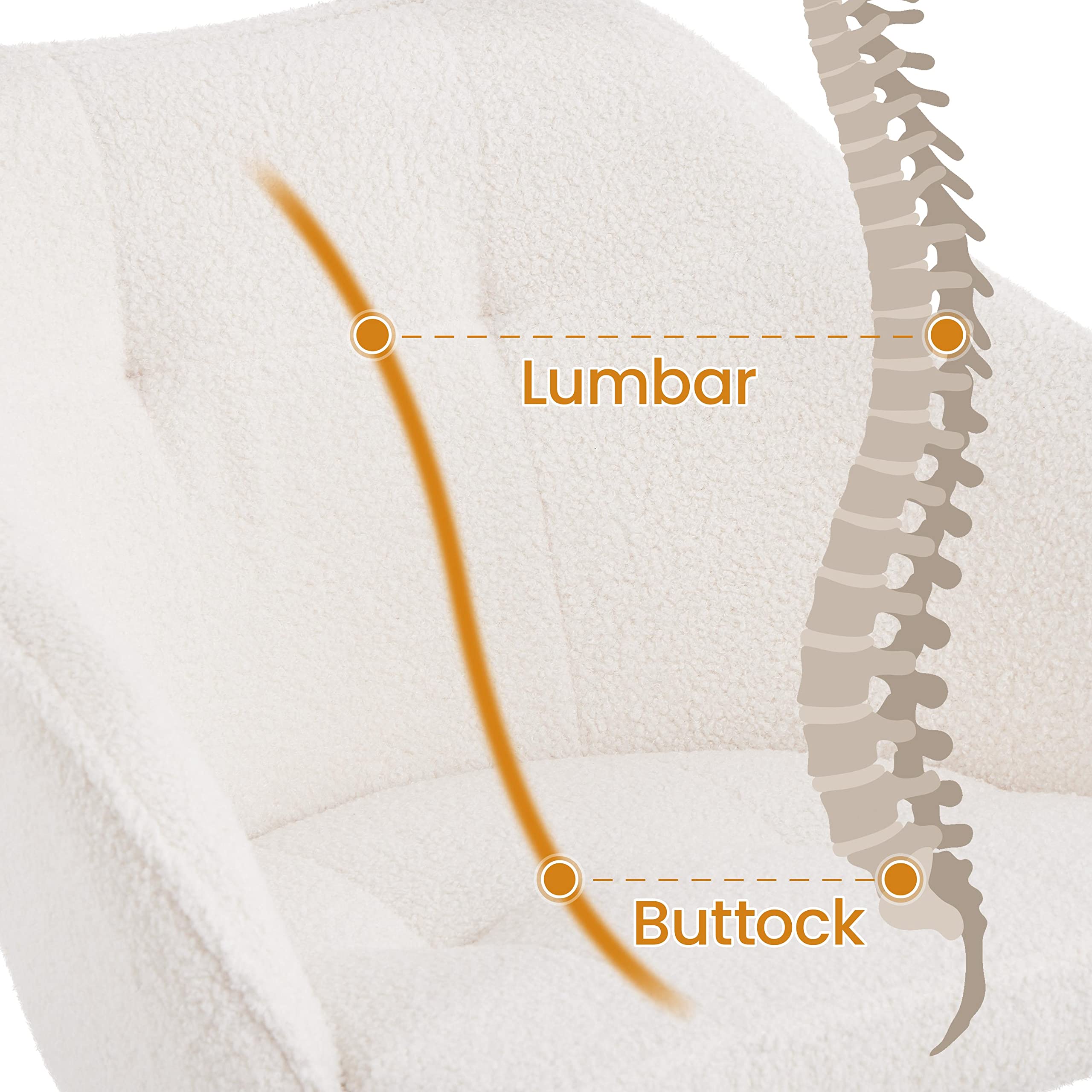 Yaheetech Chaise de Bureau Fauteuil Ergonomique Pivotante Dossier Inclinable à 360° avec Hauteur d'Assise Réglable pour la Maison/Le Bureau Ivoire