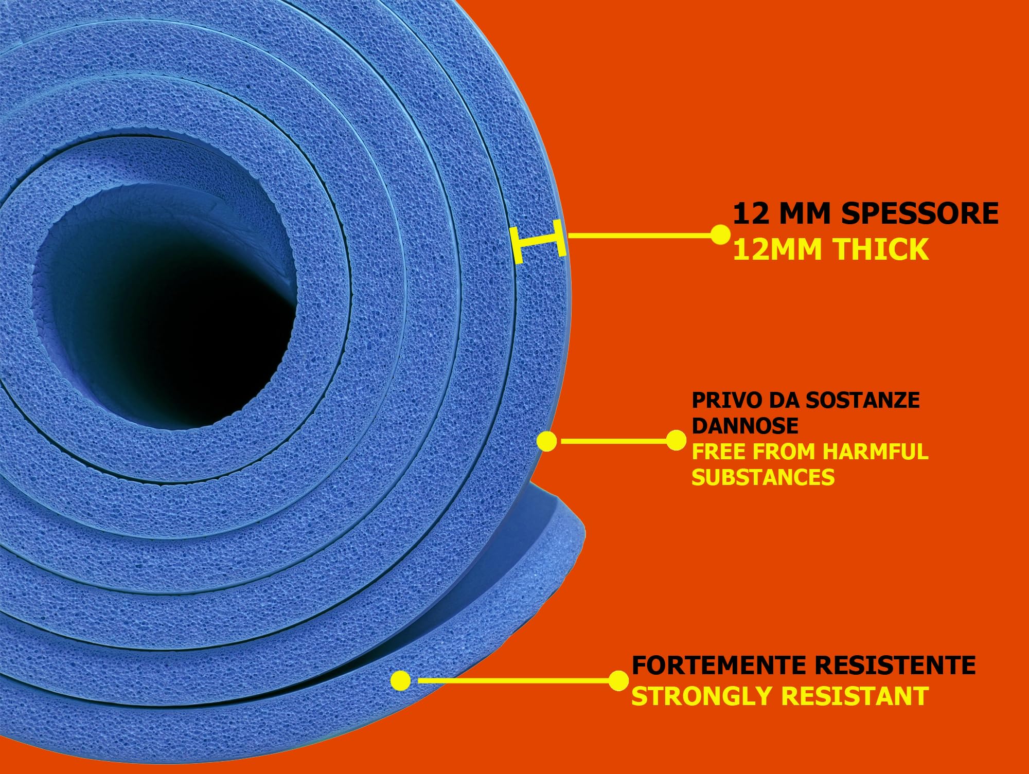 Tapis De Yoga G5 HT Sport 172x61cm - Épaisseur 12mm, Poignée De Transport, Antidérapant - 7