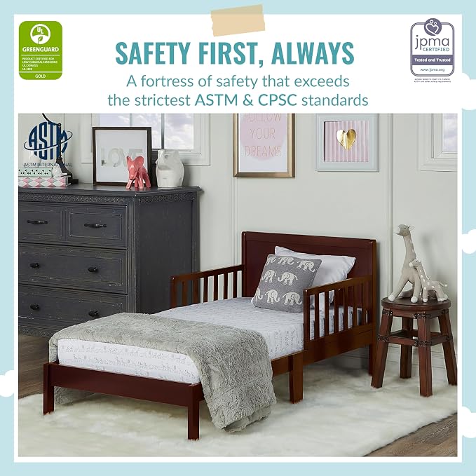 Dream On Me Brookside Toddler Bed, Twilight 5” Spring Coil Crib & Toddler Bed Mattress Bundle - Espresso, White miniatura 4