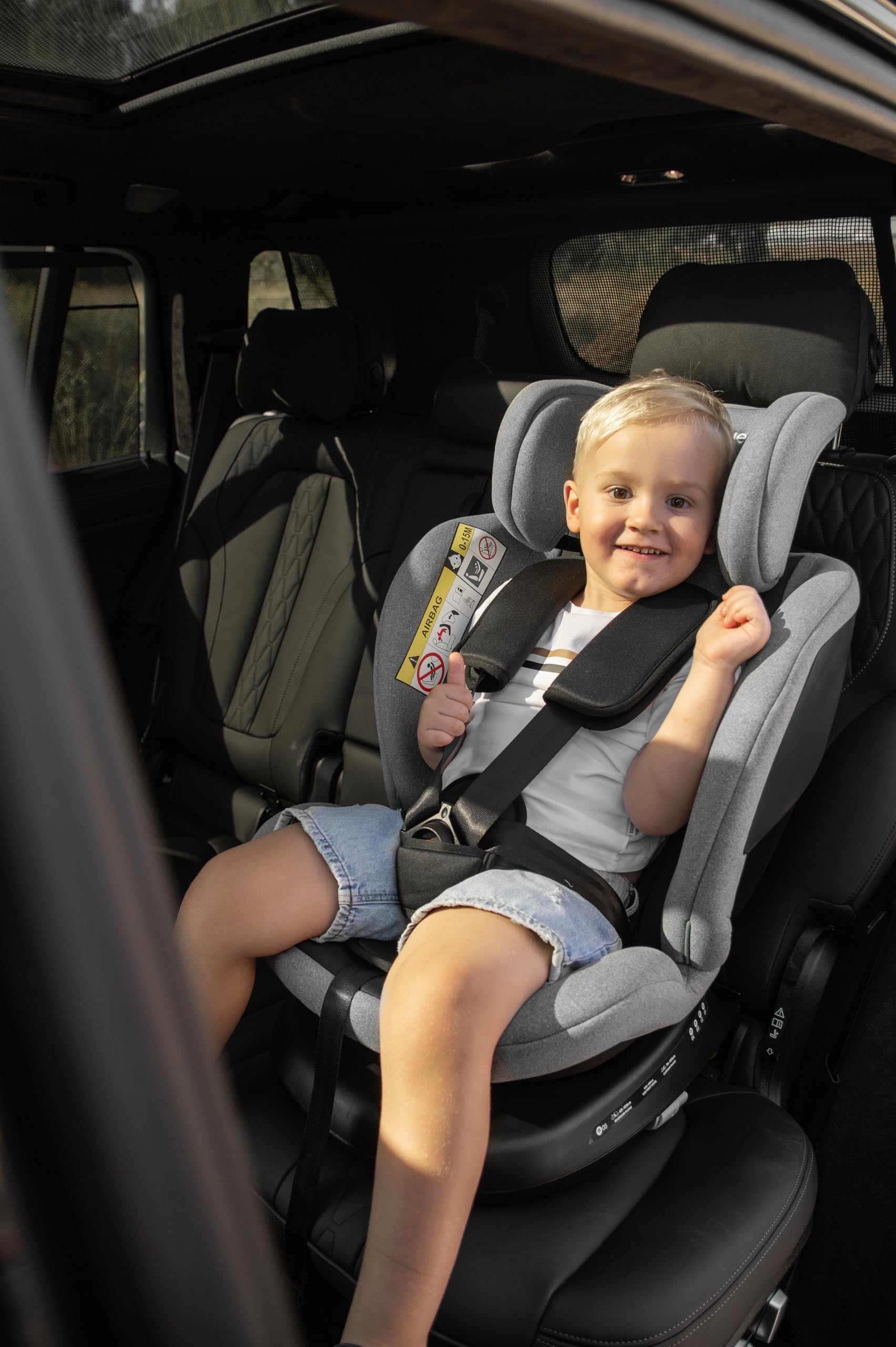 KidsZone Silla de Coche Isofix Giratoria 360° - Silla Coche Bebe Grupo 0+/1/2/3 0-36kg, 0-12 años, 40-150 cm - Reclinable, Ajuste de Altura – i-Size ECE R129, Negro