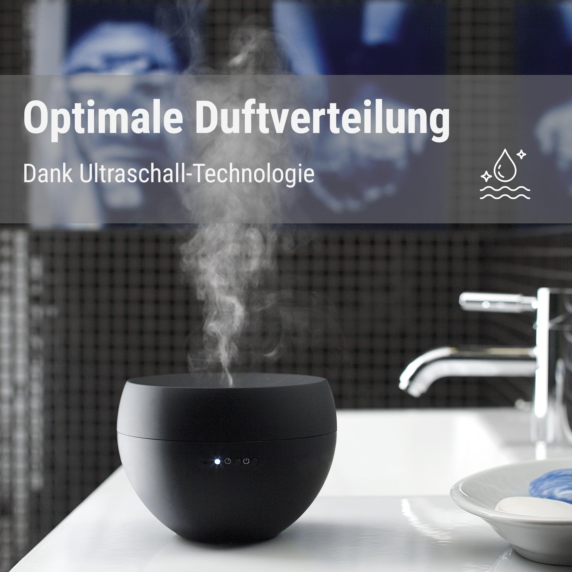 Stadler Form Aroma Diffuser Jasmine, mit Intervall-Modus, für Duftöl geeignet, 24 h Laufzeit, weiss, Weiß