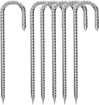 8 Stück Bodenanker Trampolin 30cm - U-förmig Verzinkt Für Garten & Camping