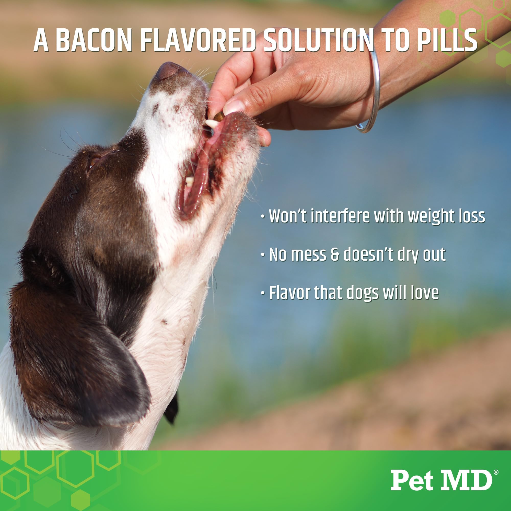 Pet MD Wrap A Pill Sabor a Bacon, para Perros, CREA un Bolsillo para Ocultar Píldoras y Medicamentos, 59 Pociones