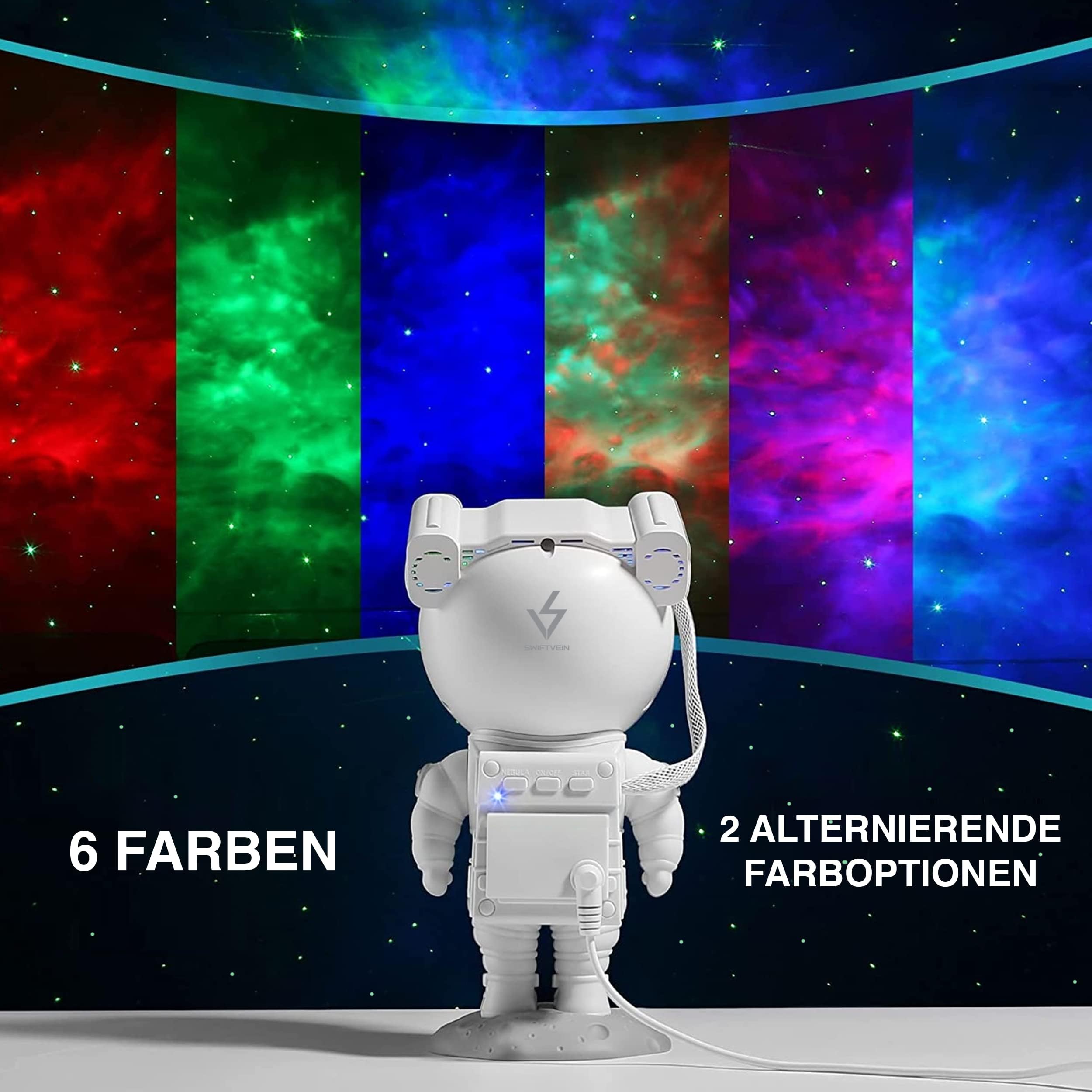 SWIFTVEIN LED Starry Sky Projector Astronaut, Luz de la Galaxia con Control Remoto y Temporizador, Proyector de Estrellas para Niños y Adultos, Smart Star Projector White, Starlight Projector