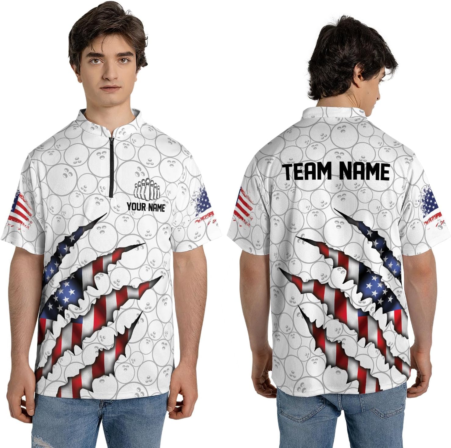 Rivelus Personalized Bowling Jersey 3D, Bowling Shirts for Team, Bowling Shirt Unisex for Men Women, Bowling Polo Shirts