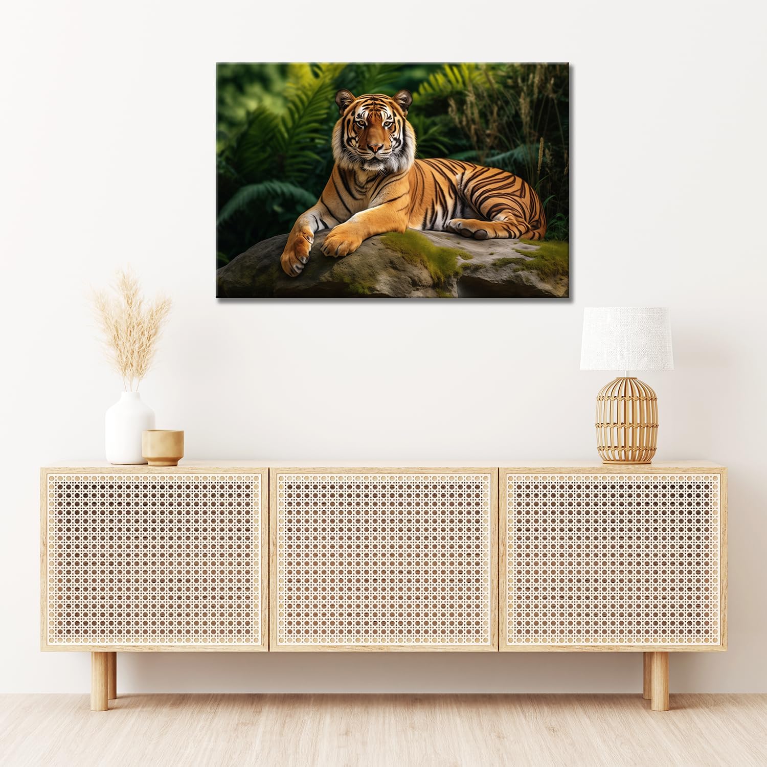 Tiger Wall Art Wild Animal Canvas Wall Art Tiger Pictures for Wall Painting Print on Canvas Framed Contemporary Art Poster for Men Boy Bedroom Home Decor,Ready to Hang
