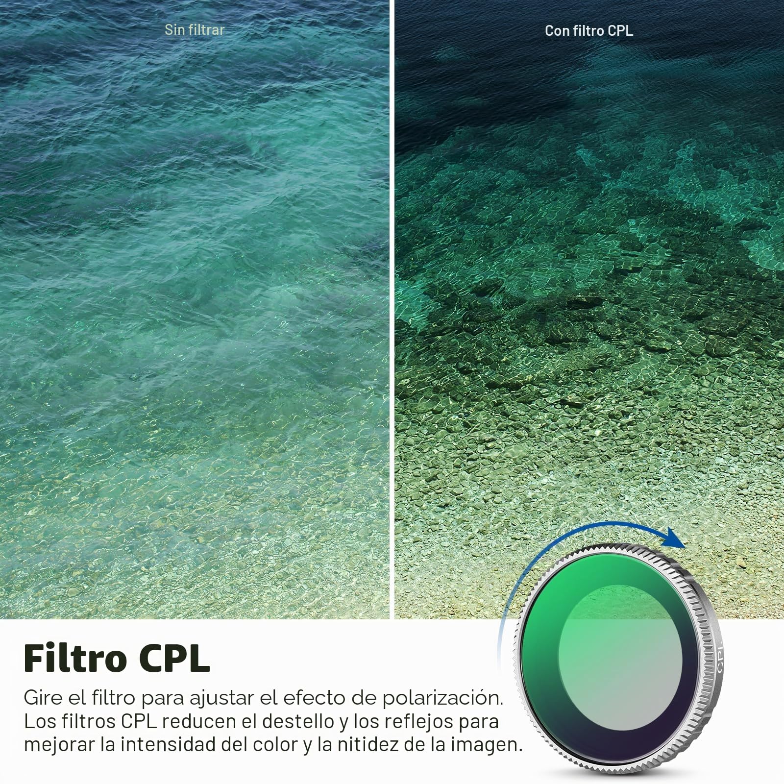 NEEWER Juego de filtros ND Compatible con Insta360 GO 3S, CPL+ND8+ND16+ND32, Accesorios de cámara de acción, filtros polarizados y de Densidad Neutra, Vidrio óptico HD Multicapa