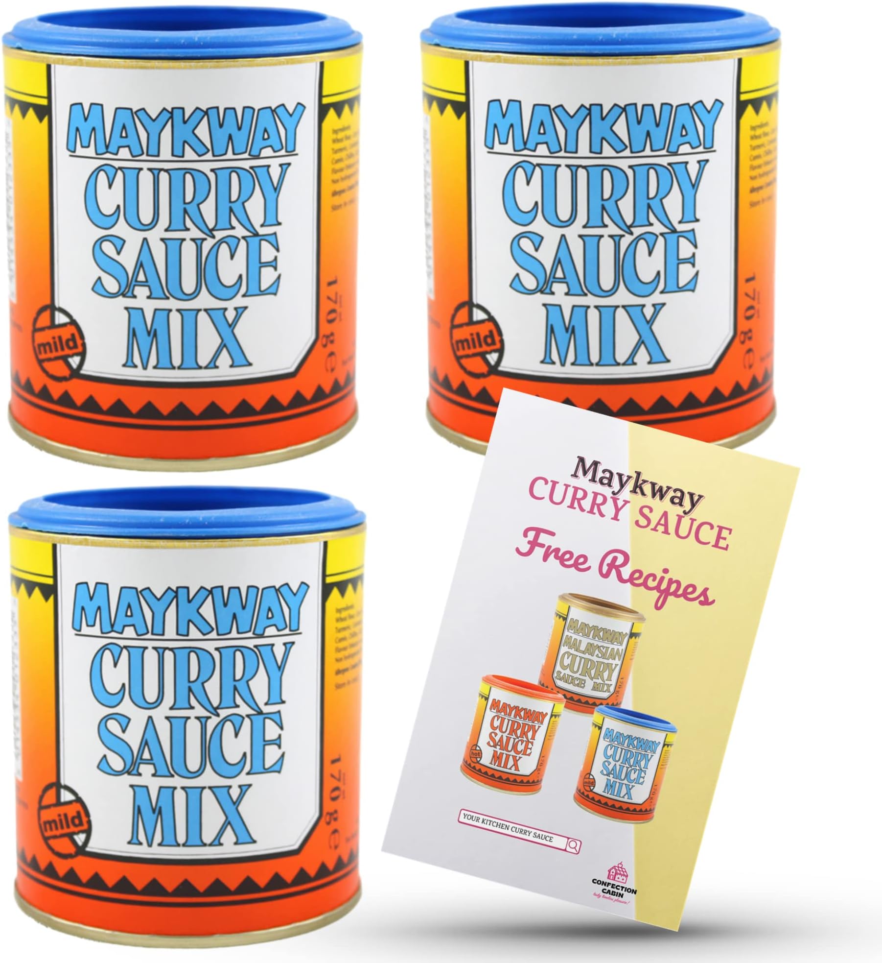 Maykway Curry Sauce Mix Mild Flavour (3x170g) - Easy to Cook Curry Powder for Your Favourite Curry Dishes with Card Recipe | Curry Mix Suitable for Vegetarians
